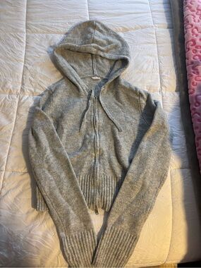 Garage Light Gray Hooded Zip Sweater